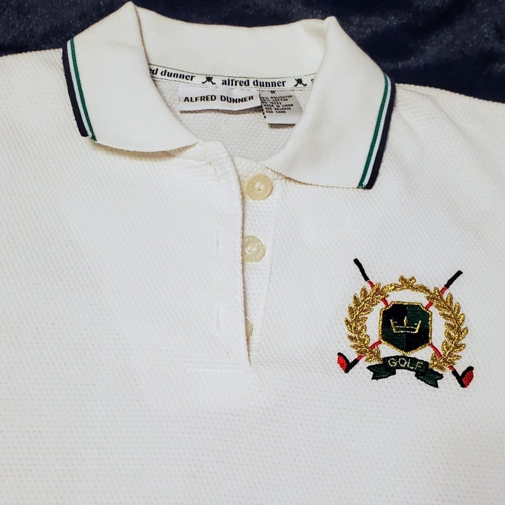 Alfred Dunner Crested Golf Polo Short Sleeve Collared Shirt Women’s M - Picture 2 of 3